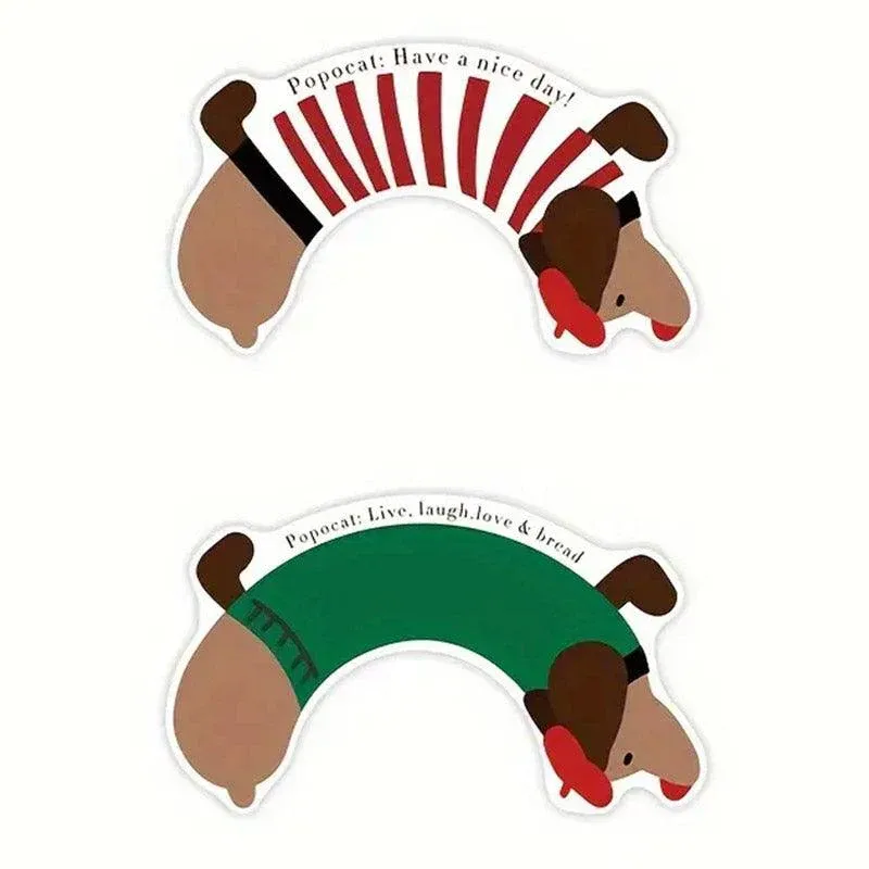 Dachshund U Shaped Floor Mats Non Slip Dirt Resistant Foot Mats for Toilet Home - Red β image 3