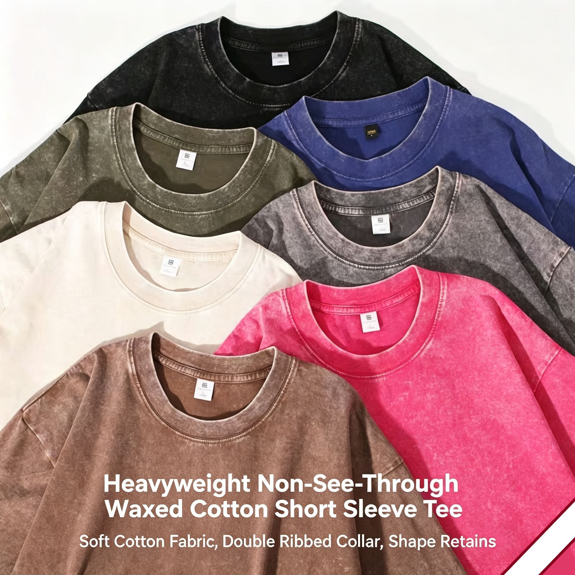 230gsm Heavyweight Retro Cotton T‑Shirt Unisex Casual Staple Suitable for Christmas Gifting Black Size S — image 3