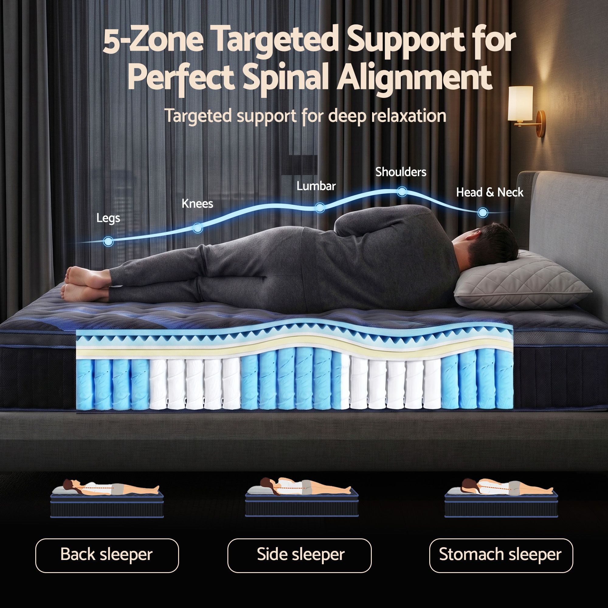 Giselle 34cm King Hybrid Mattress with Cooling Gel Memory Foam and Edge Support โ image 3