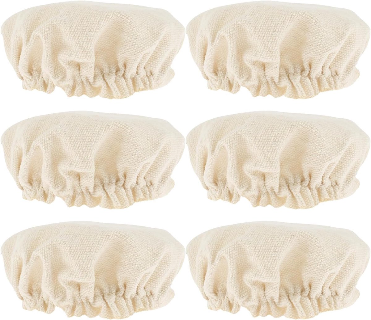 Fermentation Cloth - Pack of 6 - Fabric Covers for Sourdough - Canvas - Fabric Lids - Dust Cover - Sourdough Fermentation Jars - Reusable - Cover for Proving