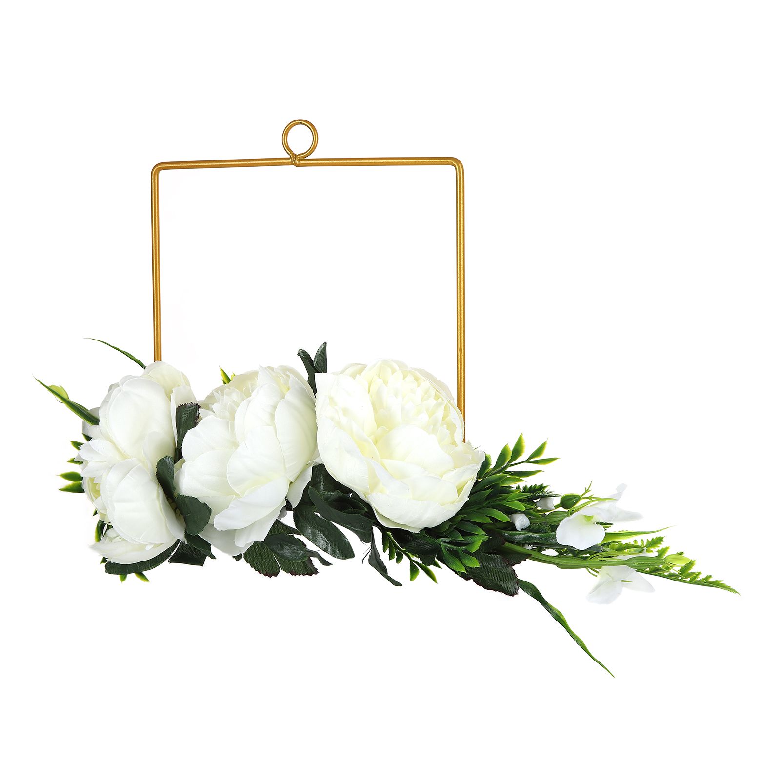 Artificial Metal Wreaths Wedding Wreaths Fake Flowers Decoration for Wedding Ceremony Anniversary Party — image 2