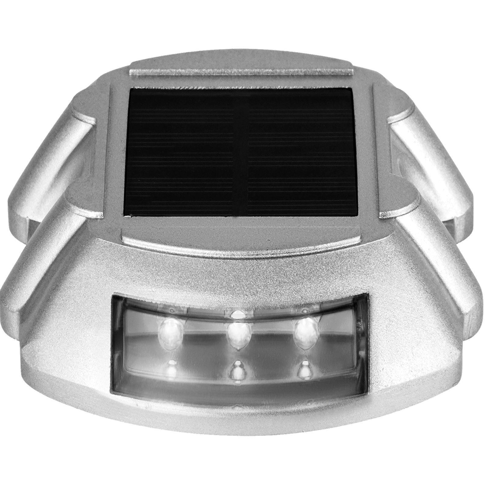 Driveway Lights 12-Pack Solar Driveway Lights Bright White with Screws Solar Deck Lights Outdoor Waterproof Wireless Dock Lights 6 LEDs for Path Warning Garden