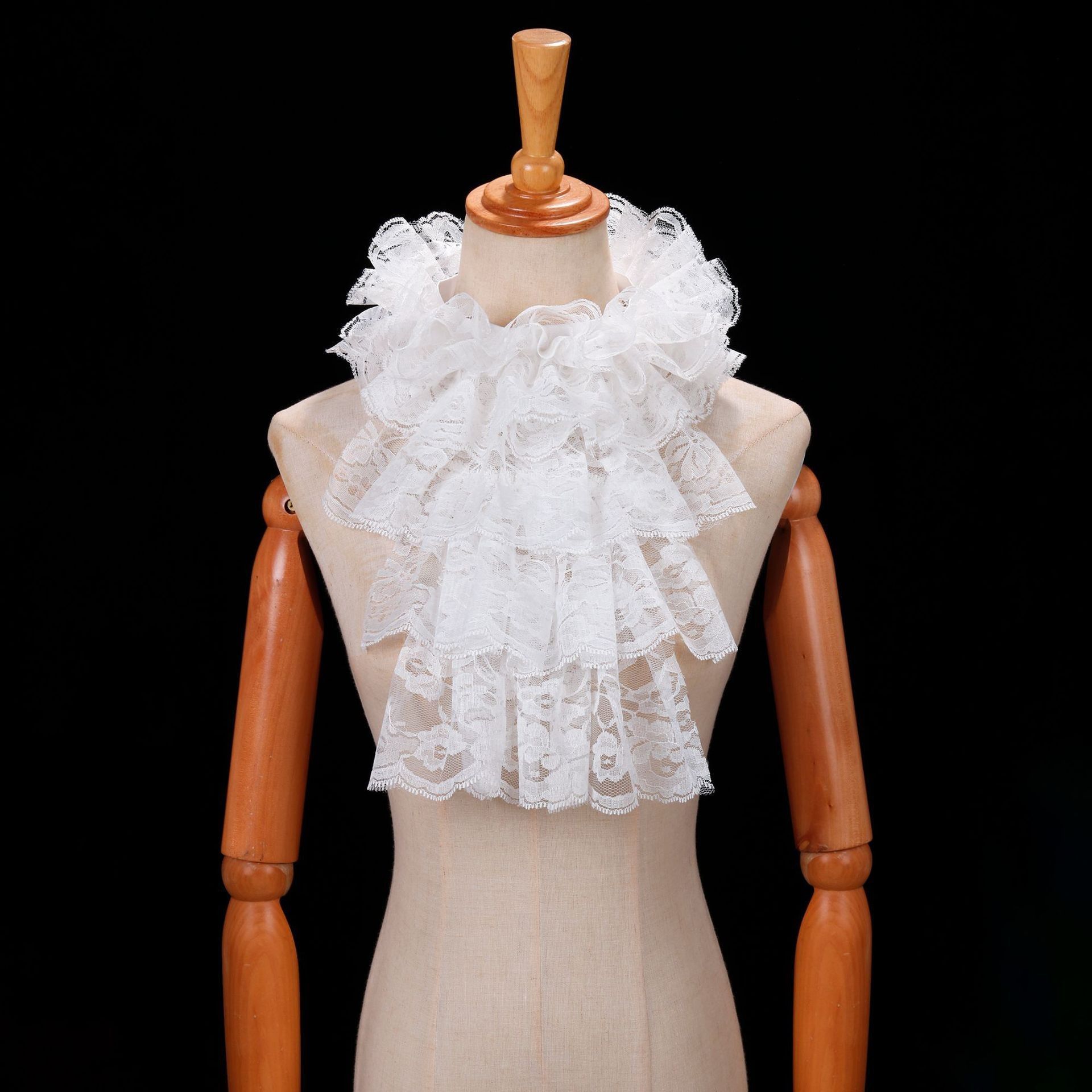 2 pieces of artistic collar style clothing, lace collar, ruffled edges, detachable collar, white scarf, fake collar accessory โ image 2