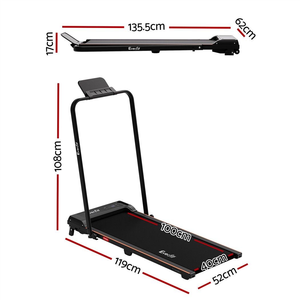 Everfit 3 in 1 Walking Pad Treadmill 12% Incline Foldable Under Desk Treadmills for Home Gym With 40cm Wide Belt Black — image 2