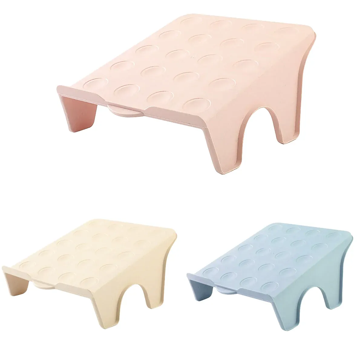 5pcs Double Layer Shoe Rack Simple Storage Organizer Space Saving Shoe Holder - Pink — image 3