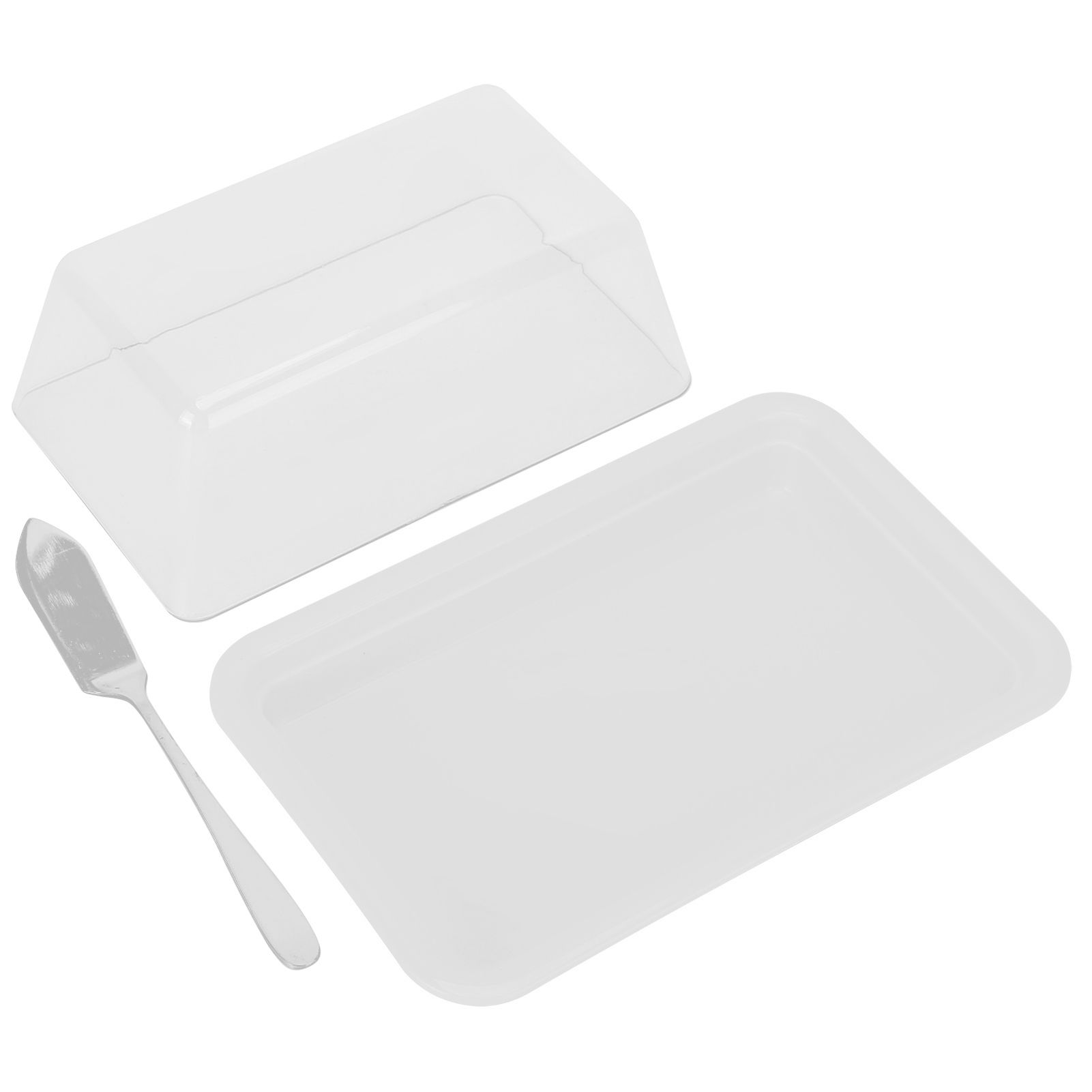 Rectangular Butter Cutting Box with Lid Portable Butter Storage Box for Home KitchenWhite โ image 2
