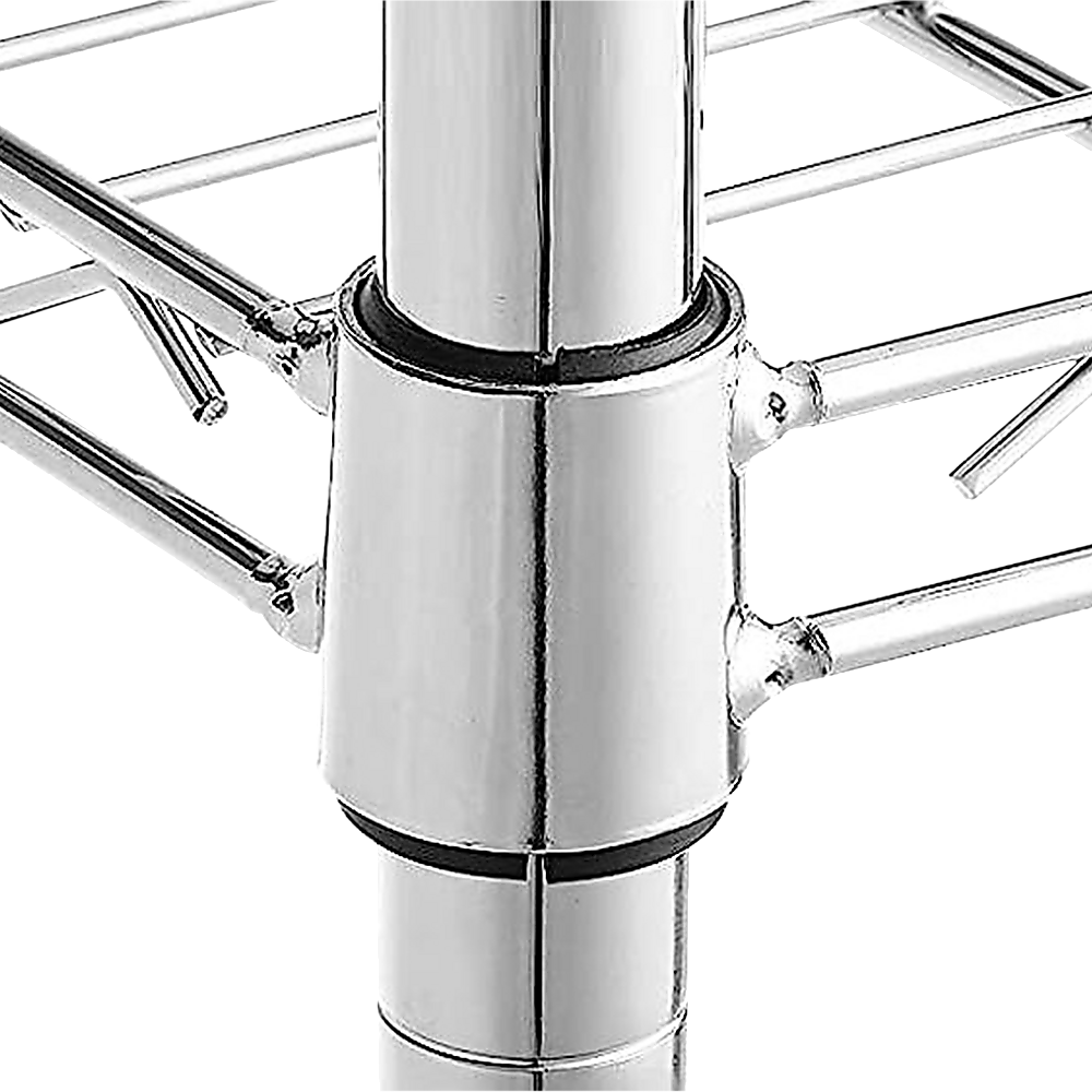 Modular Wire Storage 150x45cm Steel Shelving Chrome With Wheels For Garage Warehouse Or Kitchen Organisation โ image 5