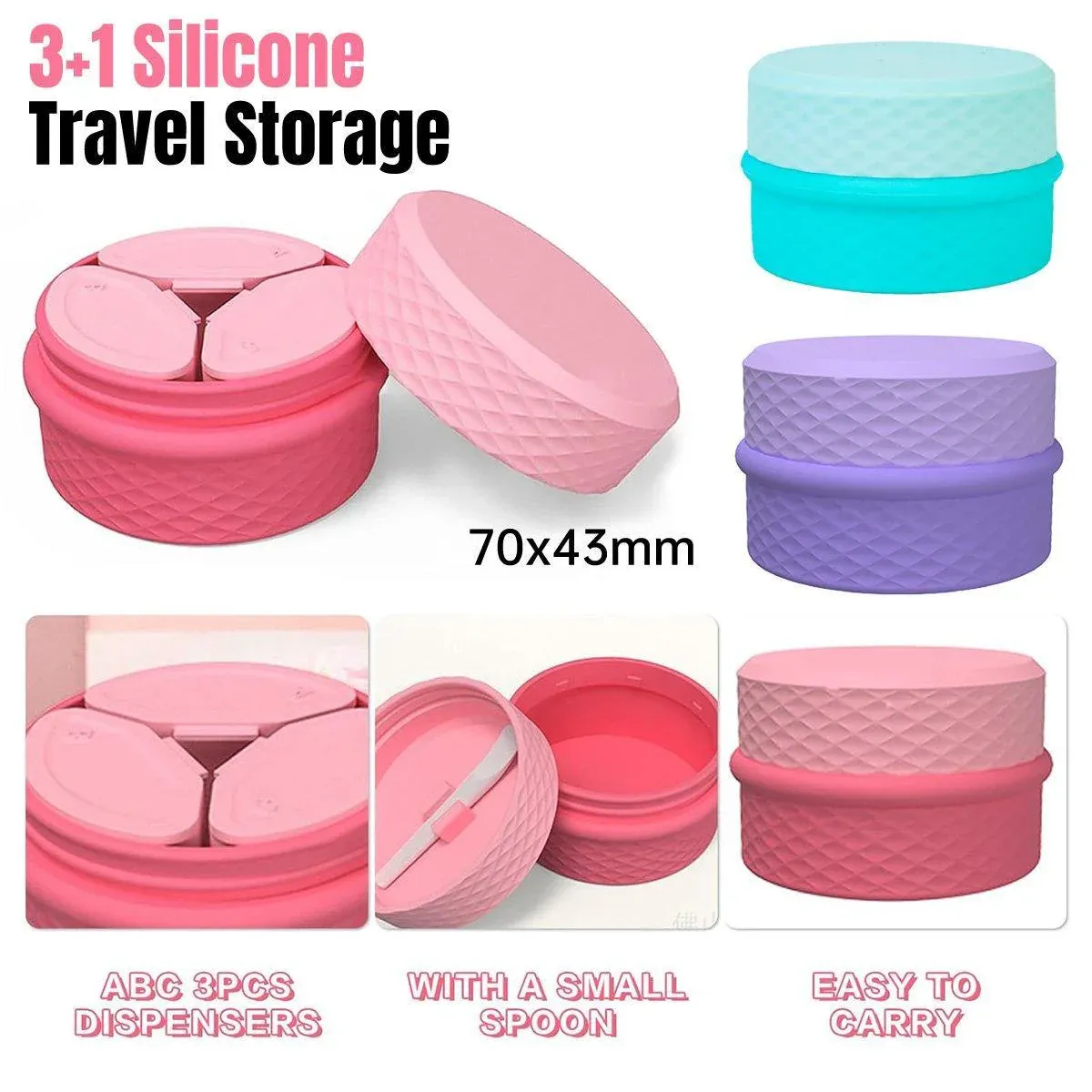 Silicone Jewelry Storage Box Portable Travel Packaging Outdoor Organizer - Pink — image 6
