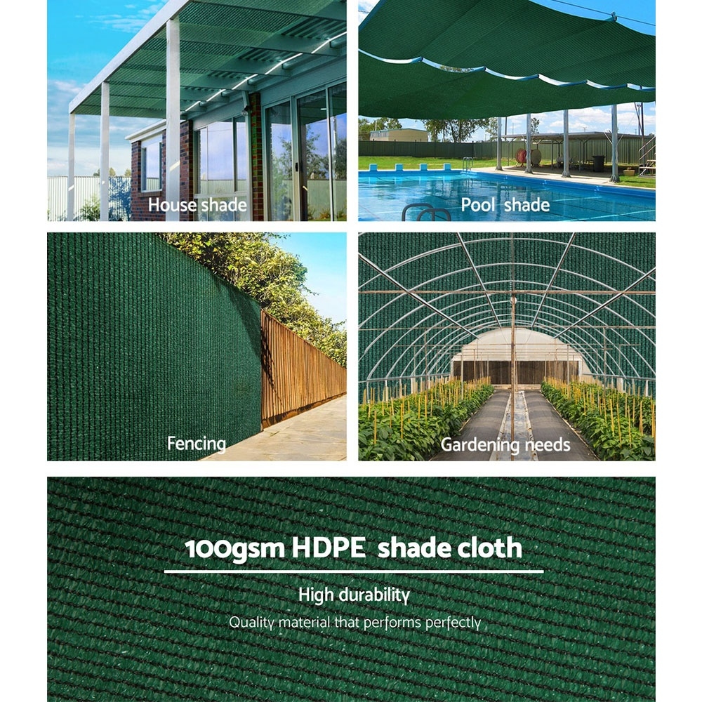 Instahut 50% Shade Cloth 3.66x10m Shade Cloth Sail Heavy Duty Shadecloth Garden Mesh Roll Green — image 4