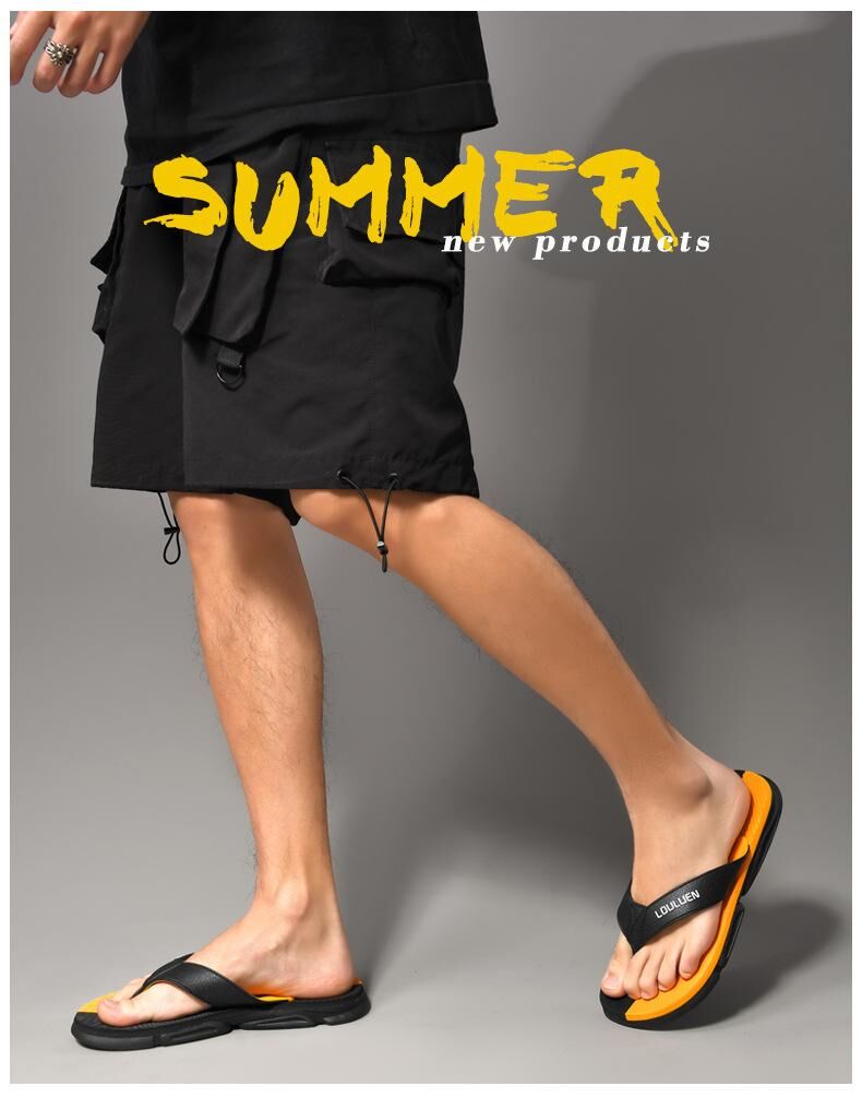 Men's Flip Flops with EVA-PVC Dual Sole, Grey for Comfort & Slip-Resistance(41)