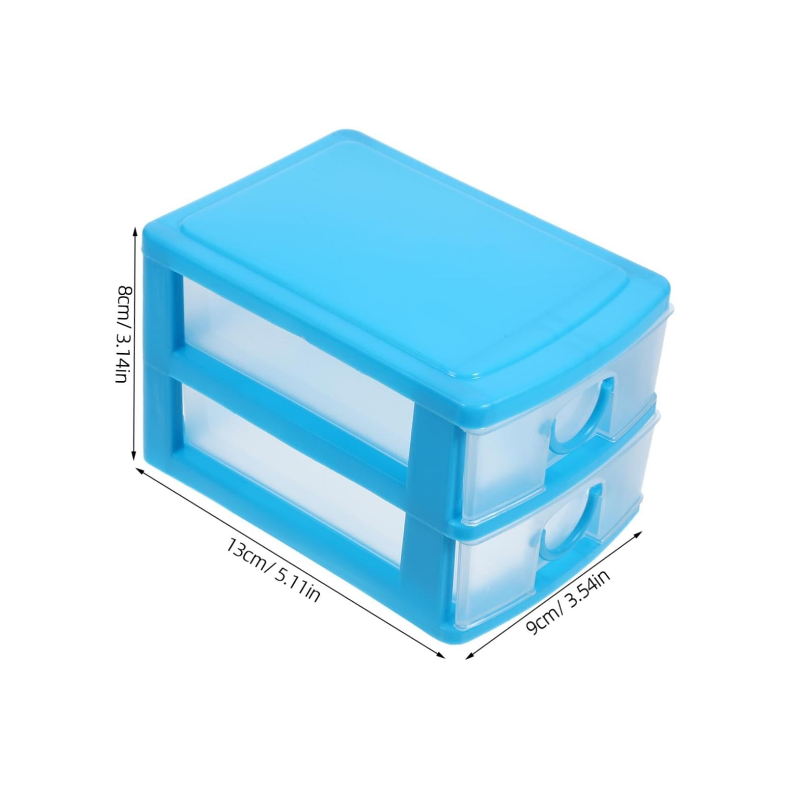 Rectangular Empty torage Box, Plastic Pencil Case, Clear Storage Container for Pencil,Crayon,Sticker,Cosmetics, 1 Pcs, 5.24x2.44x0.98 3.54x5.11x3.14 Blue โ image 2