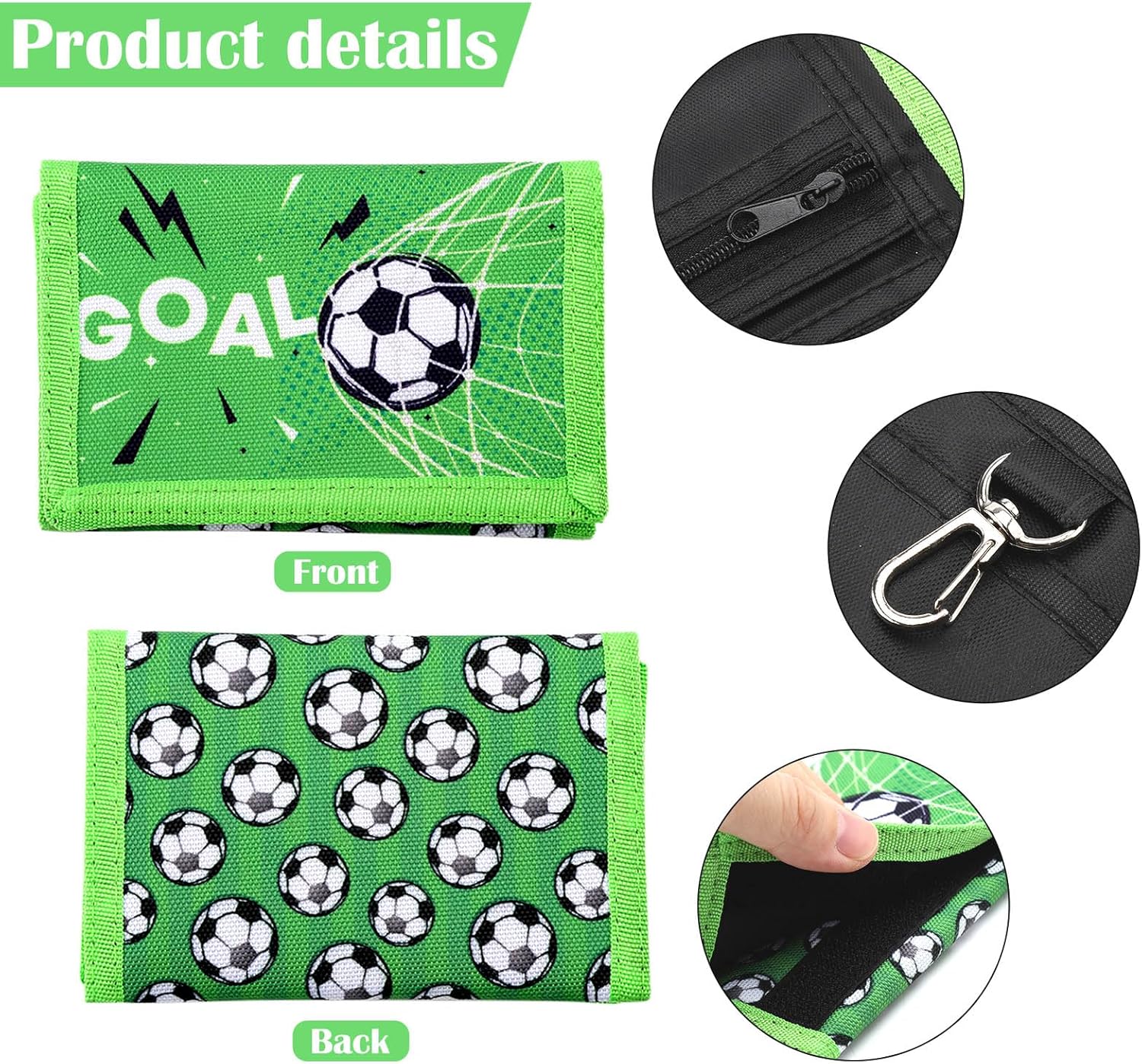 Football Pattern Chest Bag, Coin Purse for Boys, Mini Wallet with — image 2