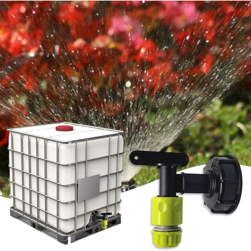 1000L Plastic Tank Faucet with Garden Hose Connector, IBC Tank Faucet Adapter, 3/4 Inch Thread Connection for Rainwater Collector, Fuel Tank — image 5