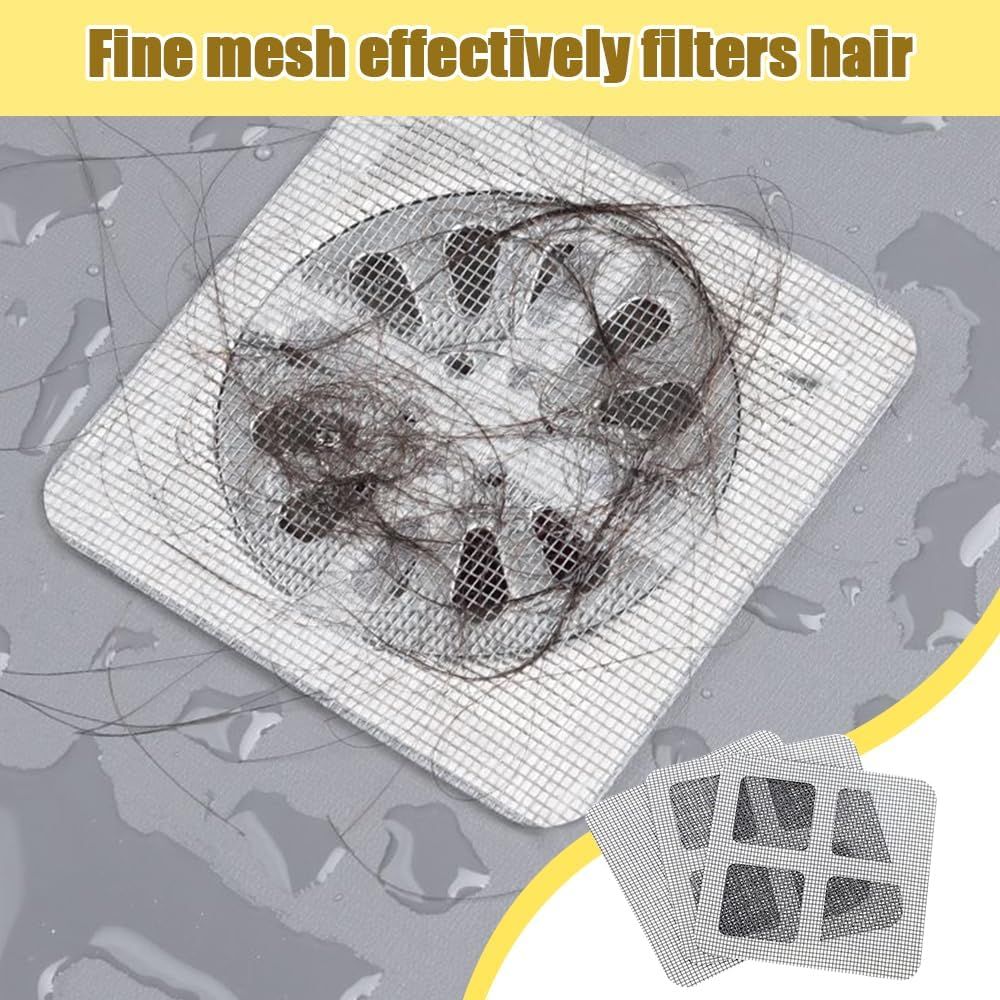 Disposable Shower Drain Hair Catcher, Disposable Hair Drain Stickers Drain Mesh Cover Bathroom Shower Drain Protector for Bathroom Laundry Kitchen Sink for — image 3