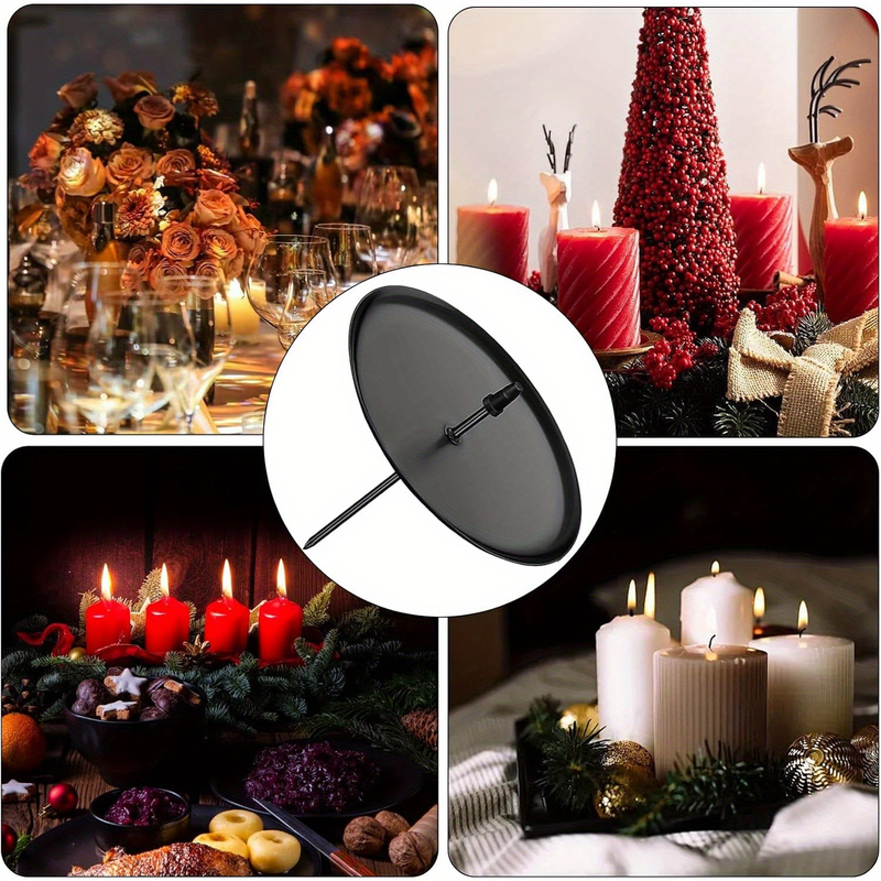 8-Pack Black Metal Candle Spikes for Advent Wreaths and Floral Arrangements, 6 cm — image 6