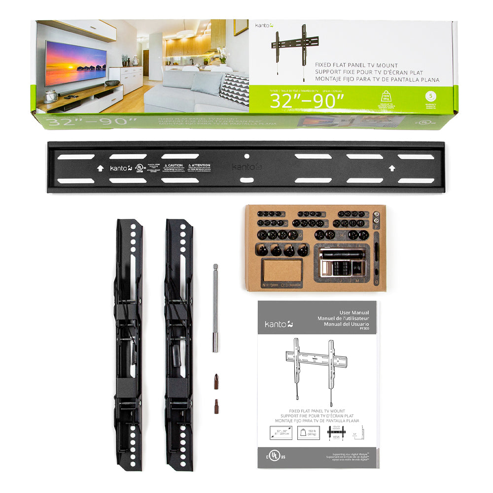 Kanto PF300 Fixed Low-profile TV Wall Mount for 40" - 100" TVs — image 4