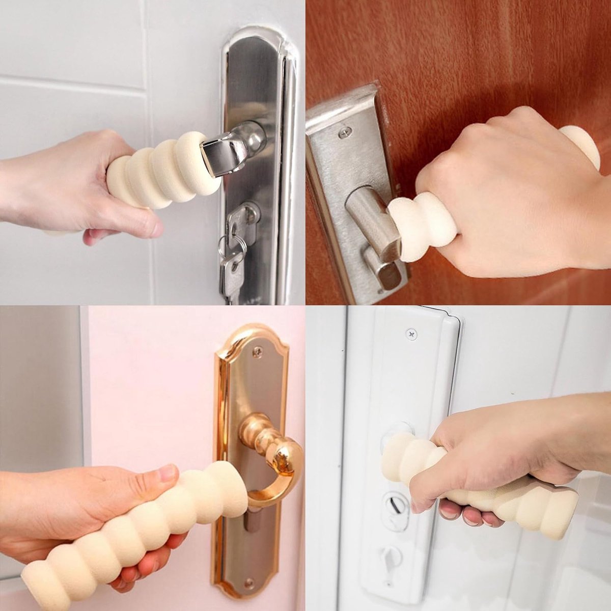 Door Stop - 4 Pieces - Wall Protector - Door Handle Protective Cover - Door Handle Buffers - Flexible Door Stoppers - Foam Door Handle Protector - Door — image 2