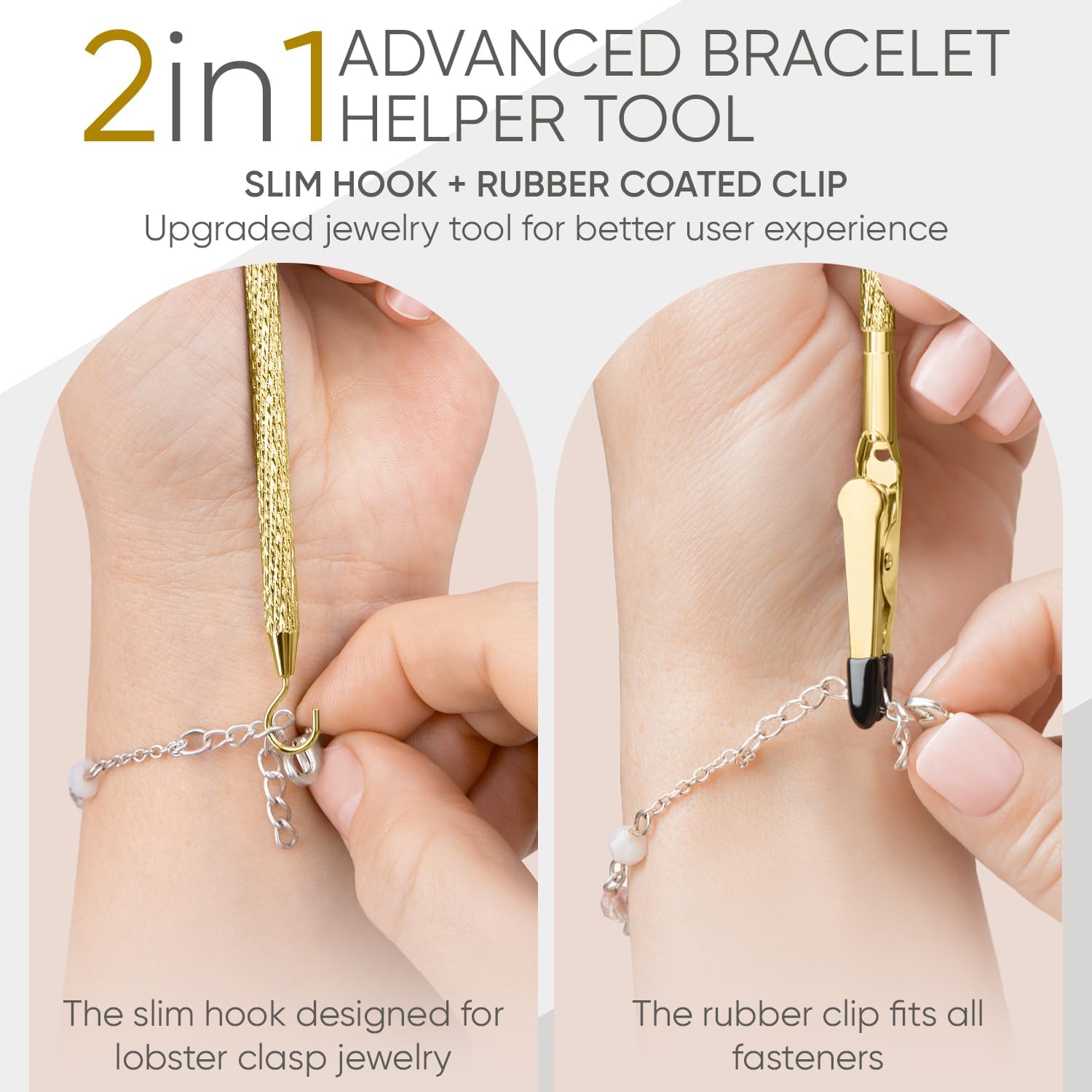 Bracelet Helper Tool with Hook - Fastener Helper Tool for Bracelet, Necklace, Jewelry, Watch - Silver, Gold, Bundle โ image 3