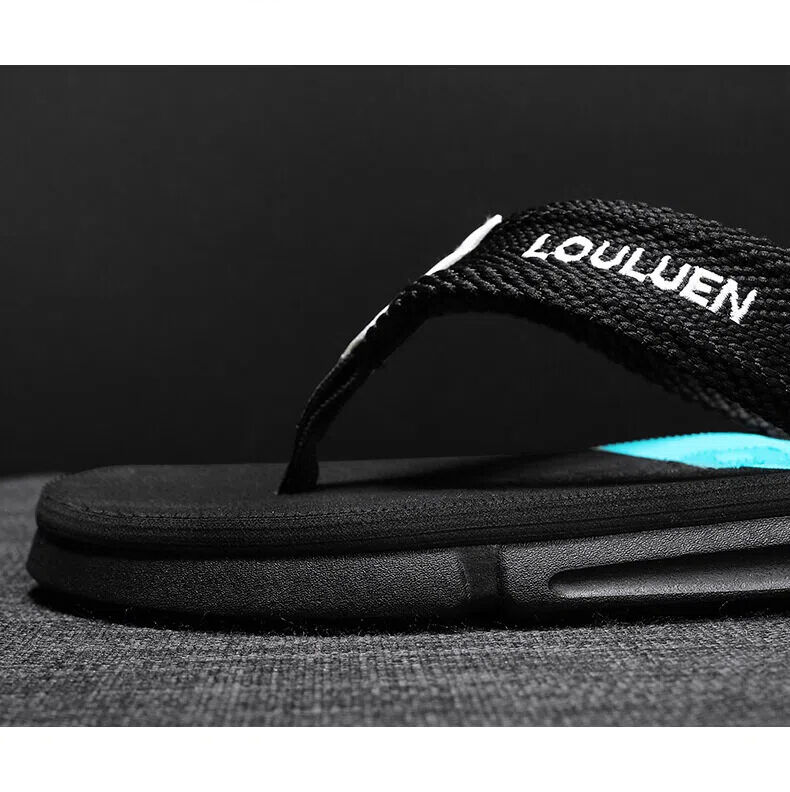 Men's Flip Flops: 4 Colors, EVA-PVC Blend, Comfort & Style for Summer Beach & Daily Wear(Black-green-39) โ image 6