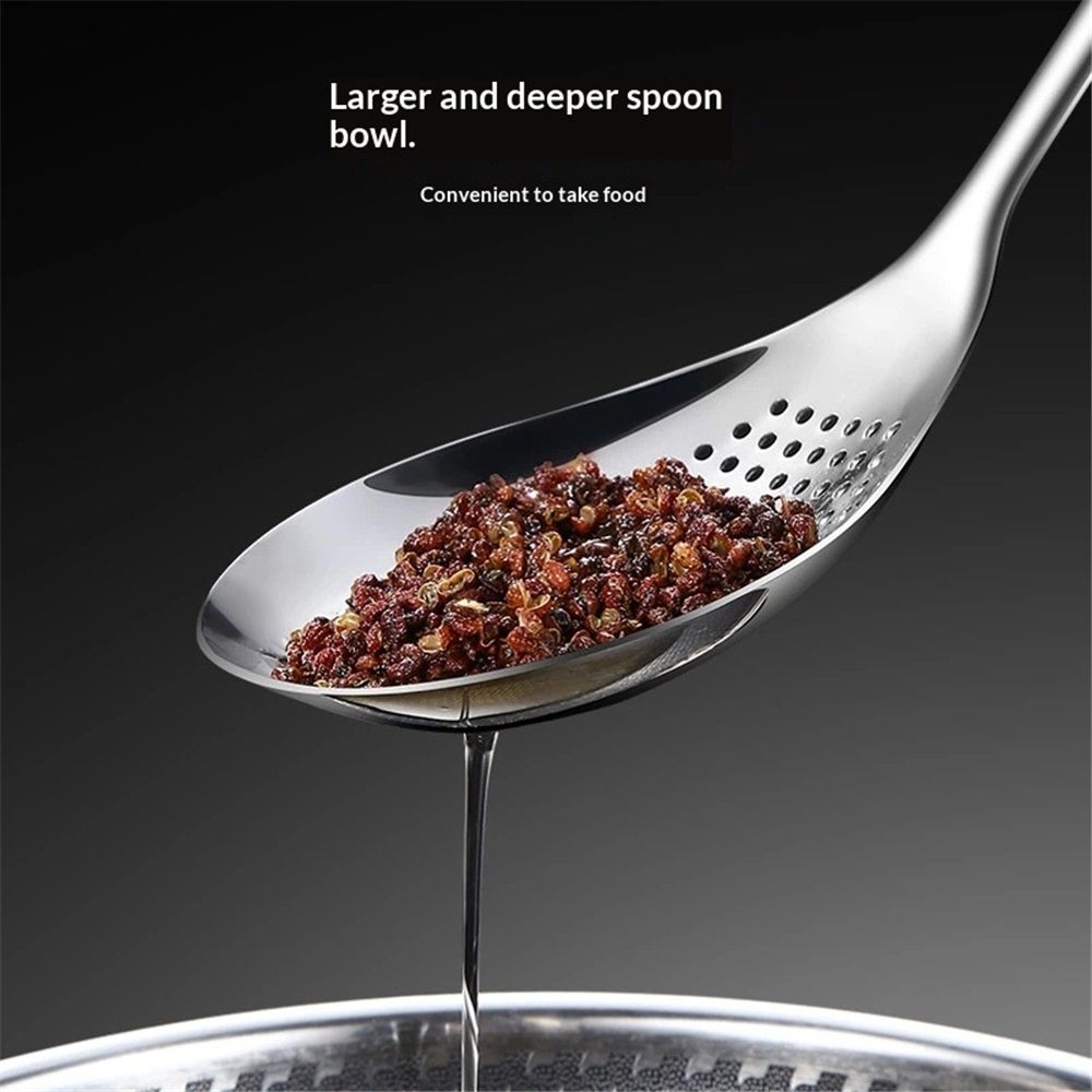 Slotted Spoon, 304 Stainless Steel Ladle Spoon Spider Strainer for Cooking and Frying, Pasta Strainer Spoon Frying Kitchen Cooking Colander — image 3