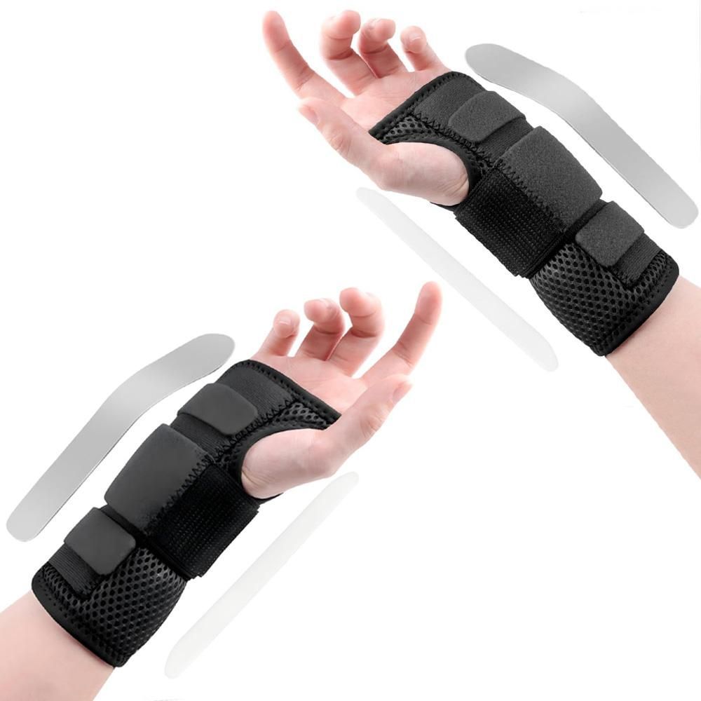 1Pair Carpal Tunnel Wrist Brace Carpal Tunnel Splint Arthritis Pain and Support For Sprained Relief Night Work - Gray & S โ image 6