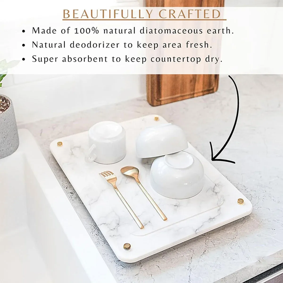 Diatom Mud Water Draining Pad Kitchen Faucet Washbasin Water Absorbing Mat — image 4