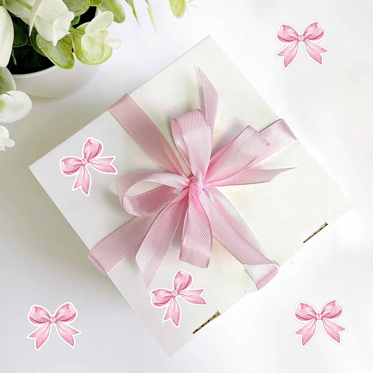 Pink Bow Stickers - Coquette Bows Stickers 480Pcs Valentines Day Bow Sticker Self Adhesive Cute Watercolor Bowknot Girly Sticker for Water Bottle Envelope Seal โ image 6