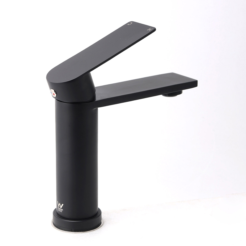 Matt Black Round Bathroom Basin Mixer Vanity Sink Faucet Spout Laundry Tap WELS — image 3