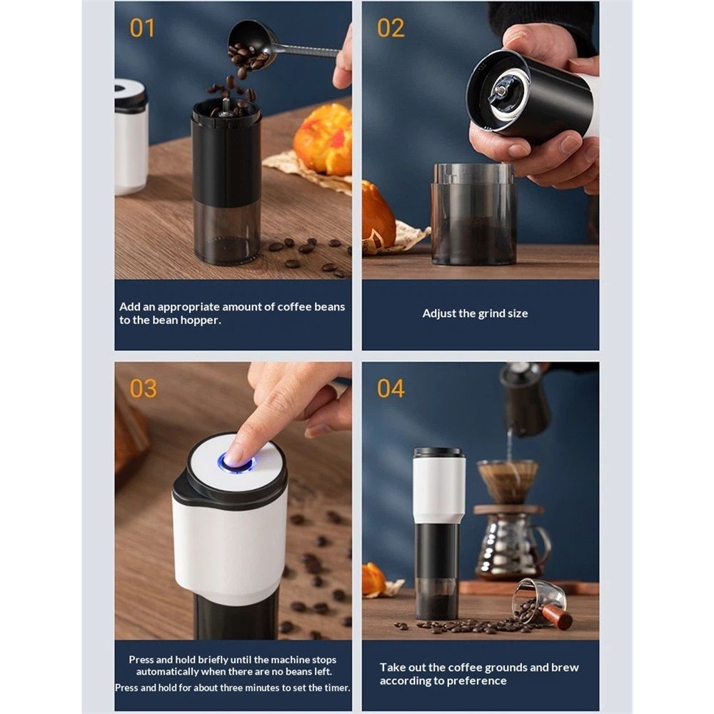 Portable Electric Coffee Grinder,Features a Built-in 1300mAh Rechargeable Battery, Adjustable Grind Settings for Coffee Beans/Grains,Portable Coffee Grinder — image 4