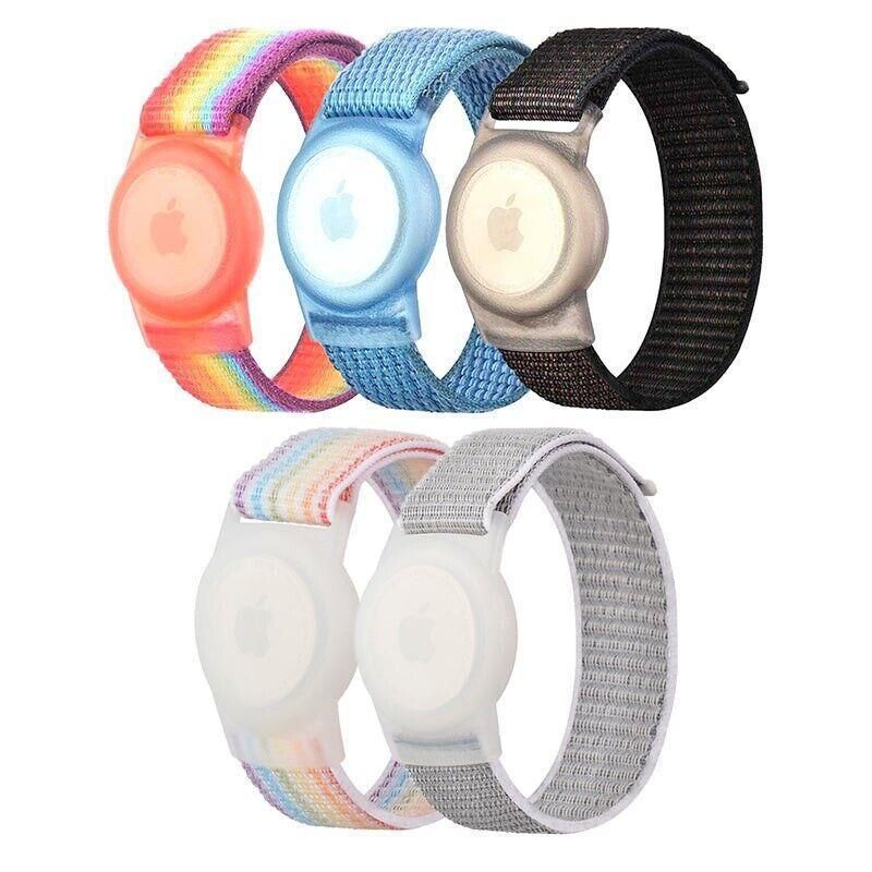For Apple AirTag Case Protective Cover Wristband Nylon Air Tag Band Anti-lost L Size - Grey โ image 3