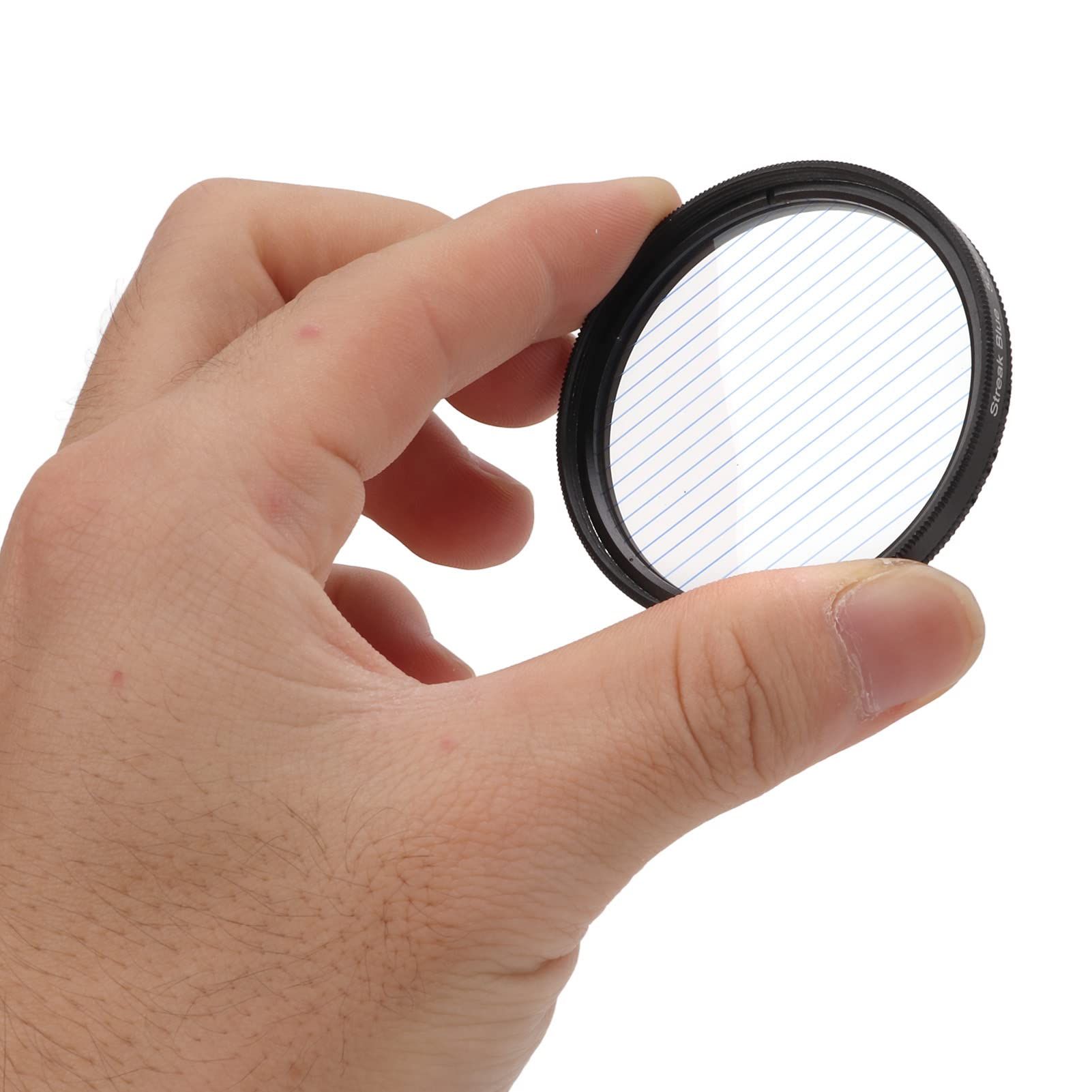 Prism Lens Filter 67mm Starlight Glare Filter Anamorphic Lens Flare Effect Filter Film Props((Blue Linear Flares) — image 3