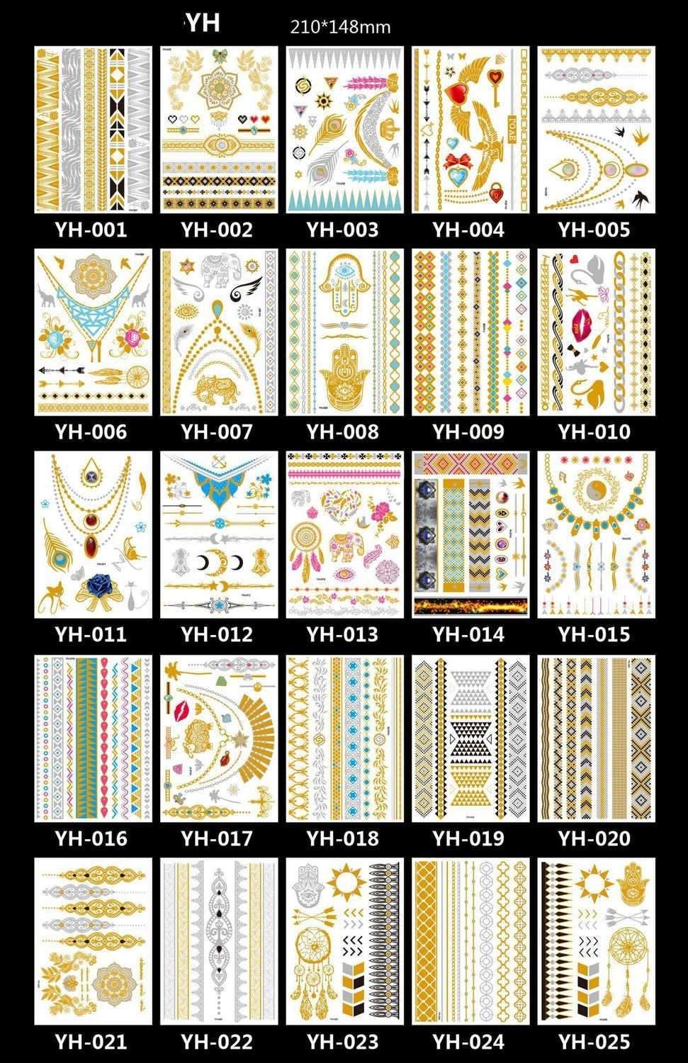 3pcs Metallic Tattoo Gold Silver Multicolor Flash Tattoo — image 5