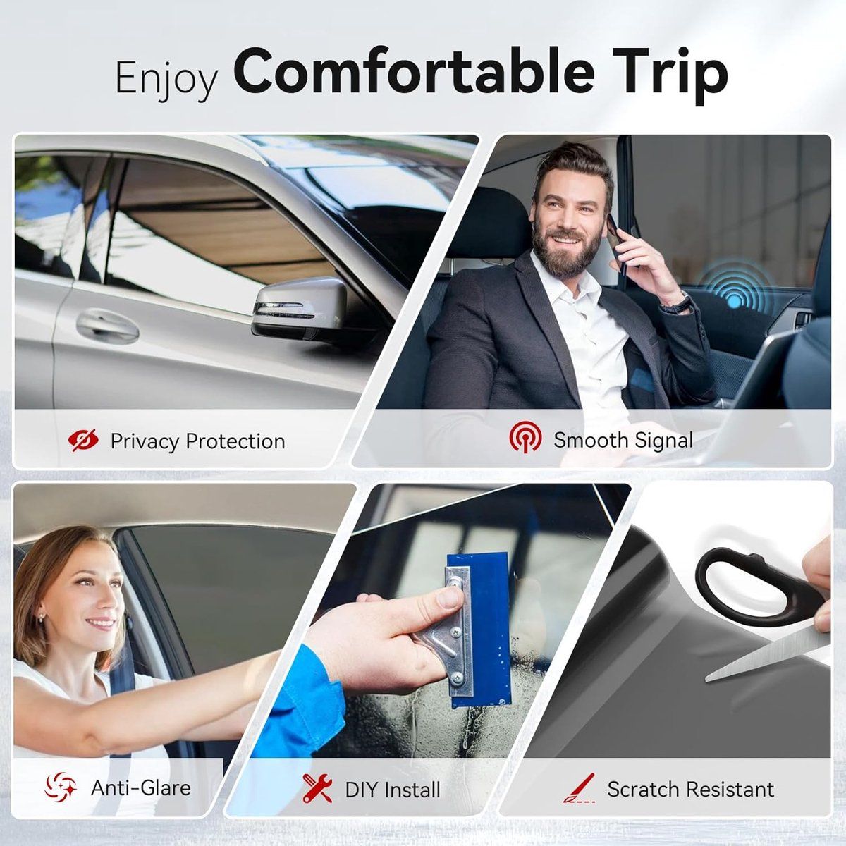 Car Window Tint Film 35 Percent VLT Heat Blocking UV Rejection Anti Glare Privacy Film For Cars SUVs Home Windows Black, 3 m x 50 cm — image 4