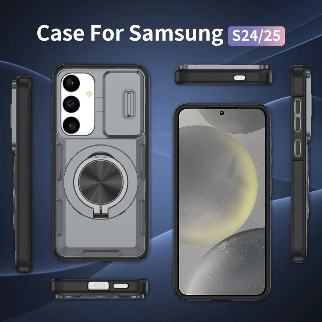 2-in-1 Magnetic Sliding Lens Case, Grey for Samsung S24 โ image 5