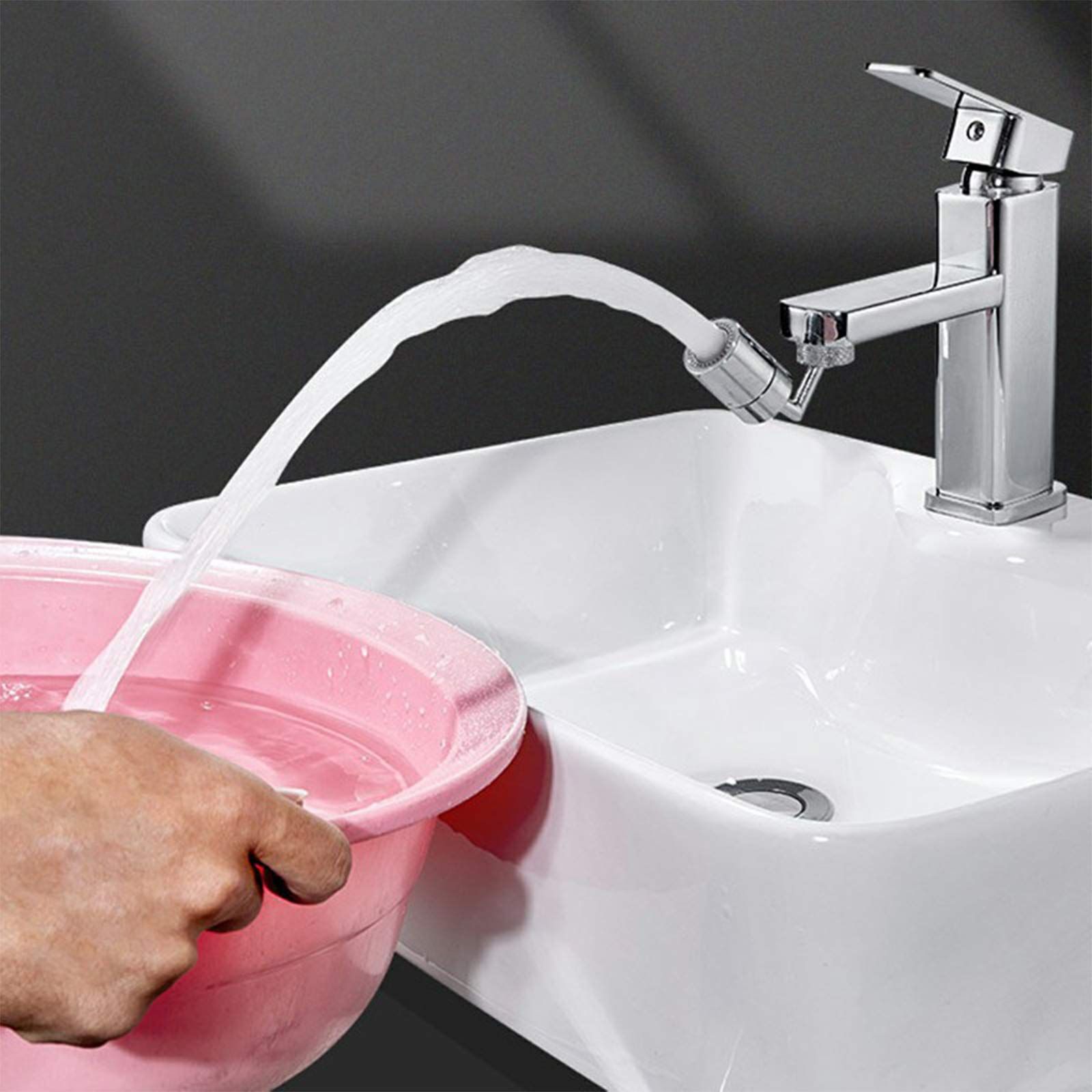 Rotating faucet aerator universal 1080 ° rotating extension faucet aerator splash proof filter kitchen washbasin faucet — image 2