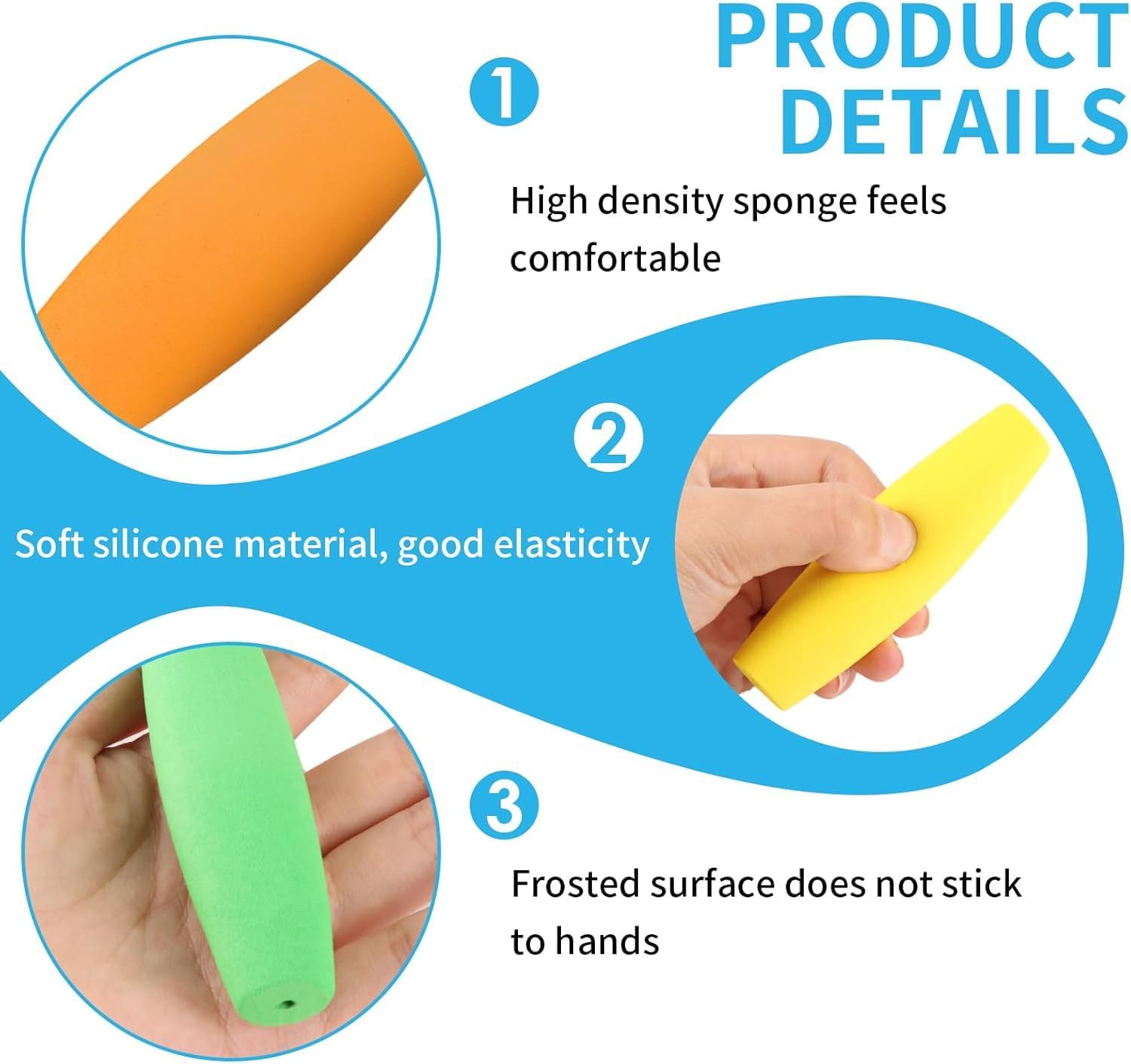 8-Pack Foam Grip Tubing for Utensils - 4 Sizes No-Cut Utensils Adaptive Grip Handle for Utensils Tools & Pens - Built up Tubing Padding Grips Aid for Elderly โ image 3