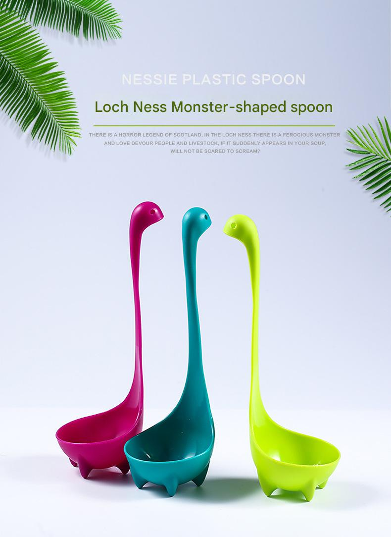 Blue Nessie Ladle Loch Ness Monster Soup Spoon Cute Dinosaur Shaped Standing Ladle Food-Grade Nylon Kitchen Utensil Handle Heat Resistant 0-120C Funny Cooking โ image 2