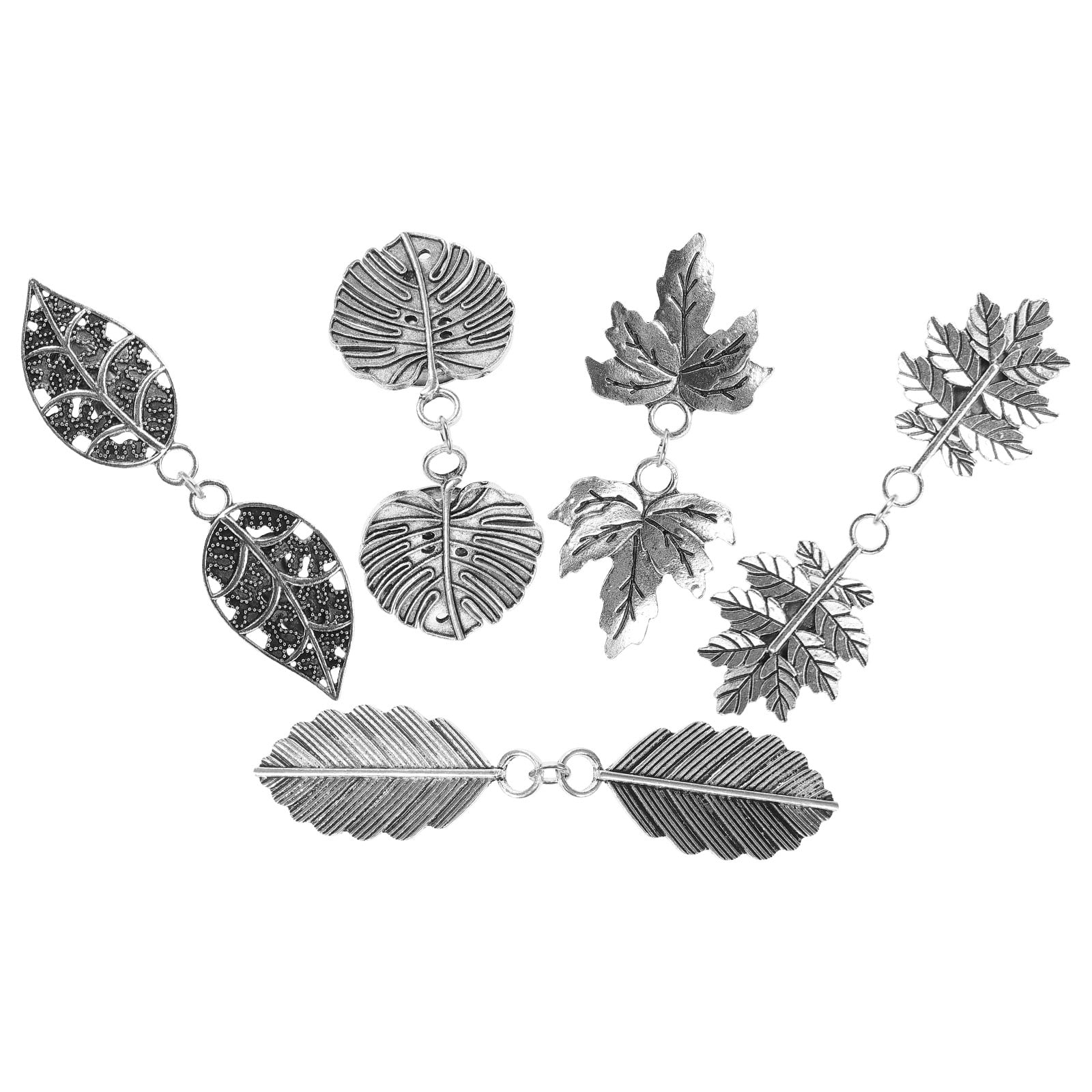 5pcs Metal Leaf Sweater Clips Cinch Clips for Cardigans Dress Shawls Collar Accessories 9.00 × 1.80 × 0.70CM Silver — image 2