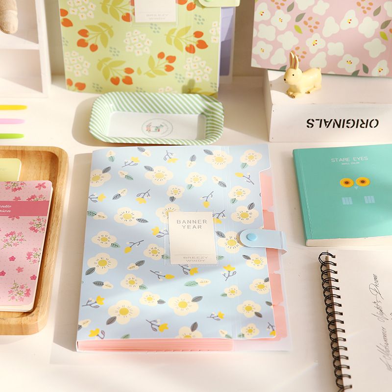 Expand folders with 8 tags, flower print accordion file folder manager, and exam paper organizing folder โ image 3