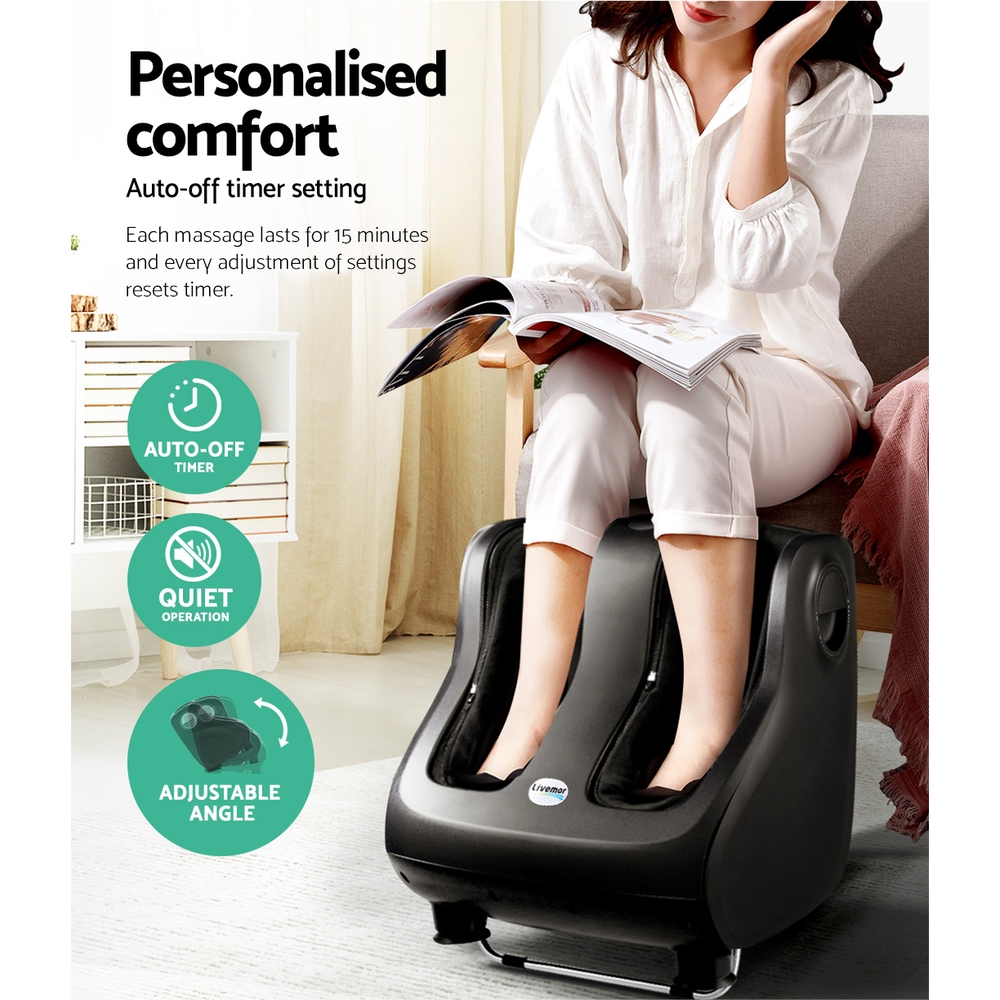 Livemor Foot Massager Shiatsu Massagers Electric Roller Calf Leg Kneading Black — image 6