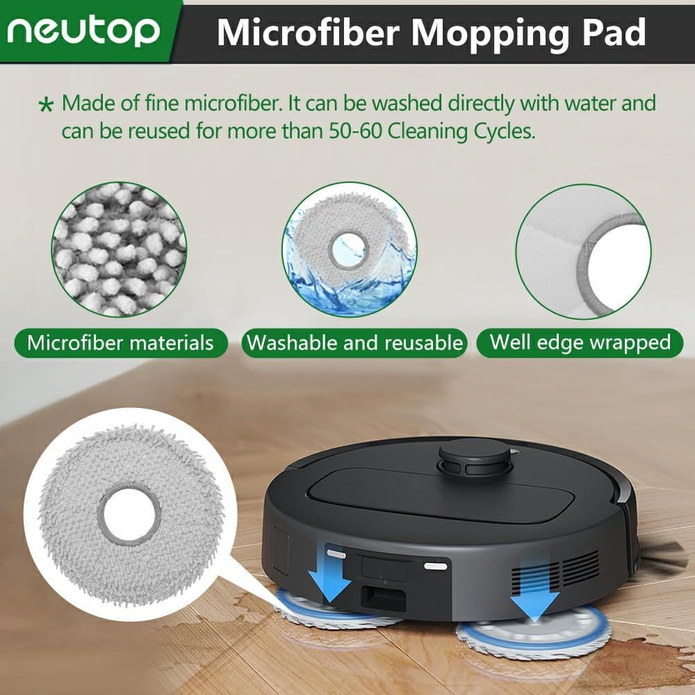 Replacement Parts Compatible with Ecovacs Deebot N30 Omni, N30 Pro Omni, Robot Vacuum Accessories 1 Roller 4 ilter 4 Side Brush 4 Mop Pad 4 Dust Bag โ image 6