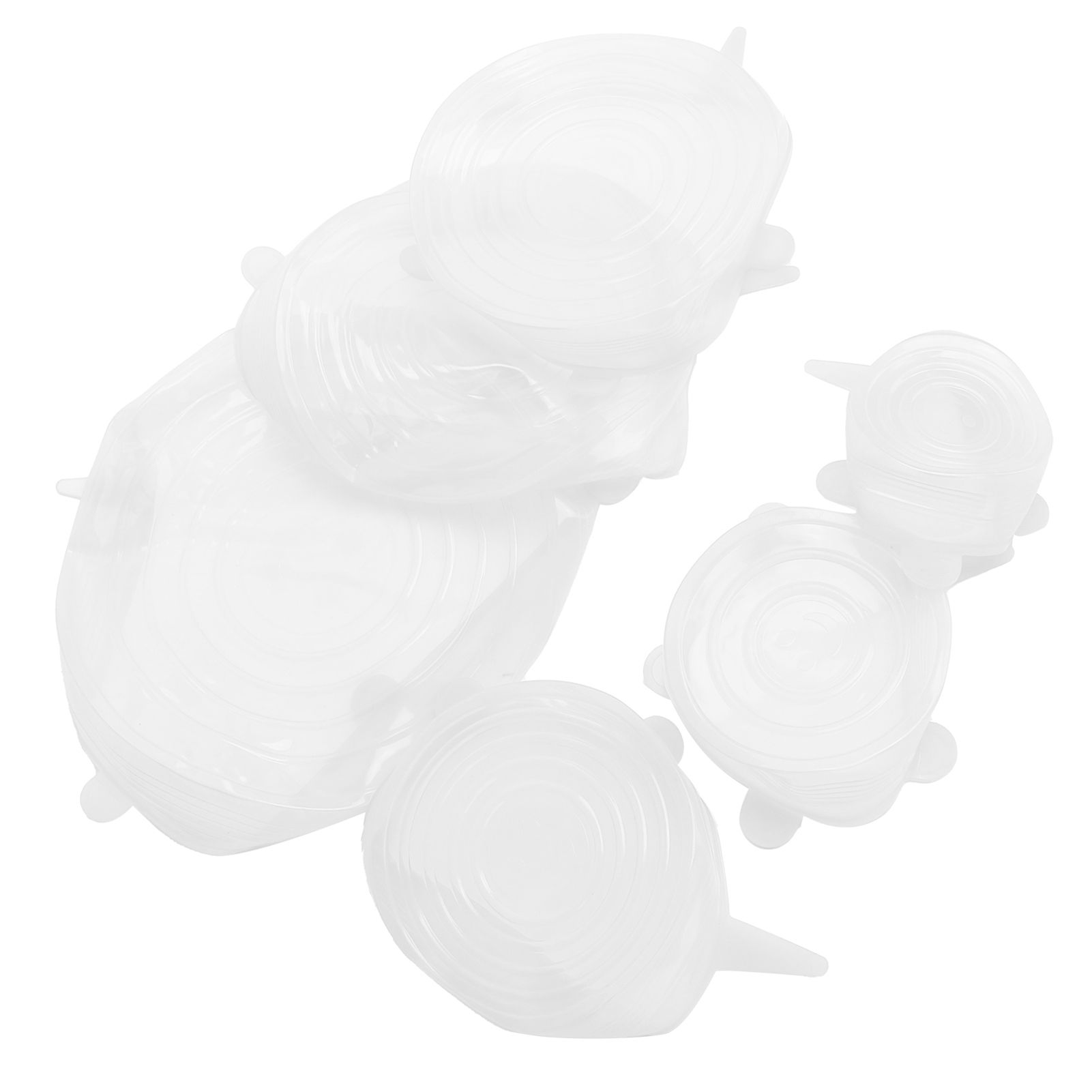 6Pcs Food Sealing Lid Expandable Reusable Vegetable Fruit Sealing Cover for Kitchen UseWhite — image 5
