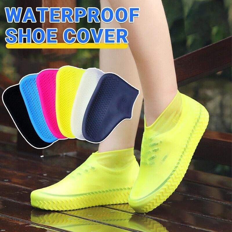 Shoe Cover Waterproof Silicone Non Slip Rain Water Rubber Foot Boot Overshoe S - Black โ image 2