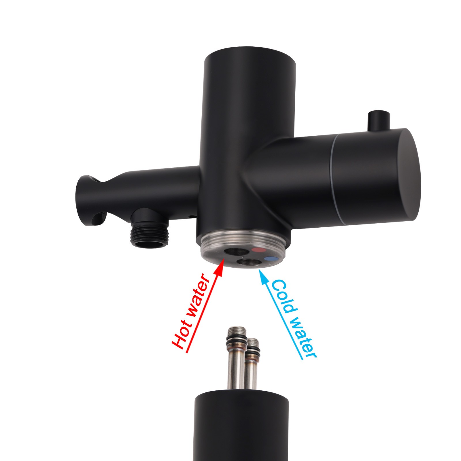 WELS Matte Black 316SUS Dual Shower Set Outdoor Bath System Rainfall 10" Head — image 6