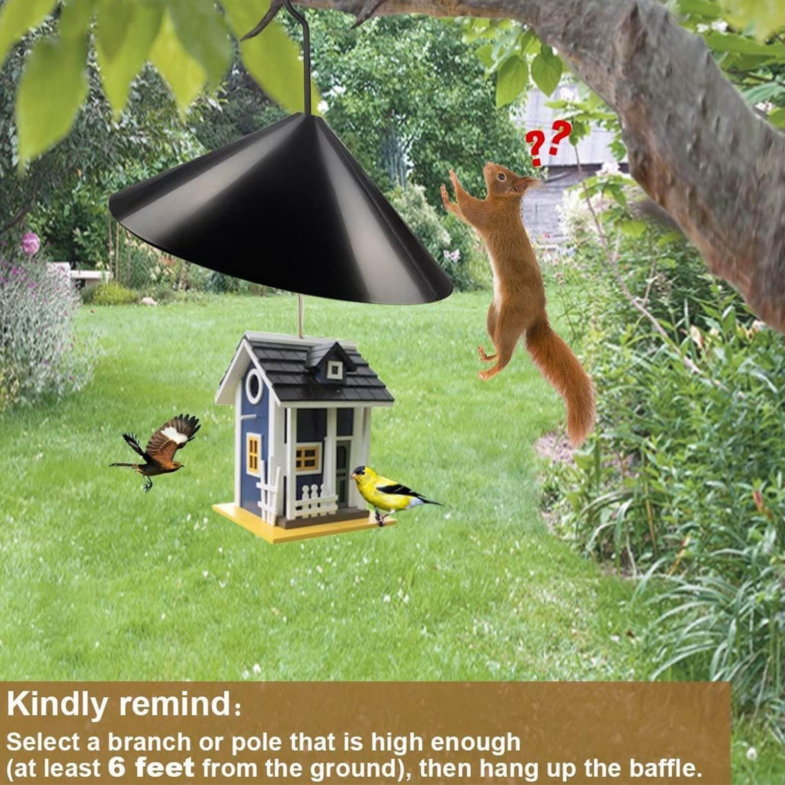Squirrel Flapper, Universal Squirrel Proof Baffle Bird Feed Guard and Bird Houses Unique Wrap Around Squirrel Baffle Screw Style — image 5