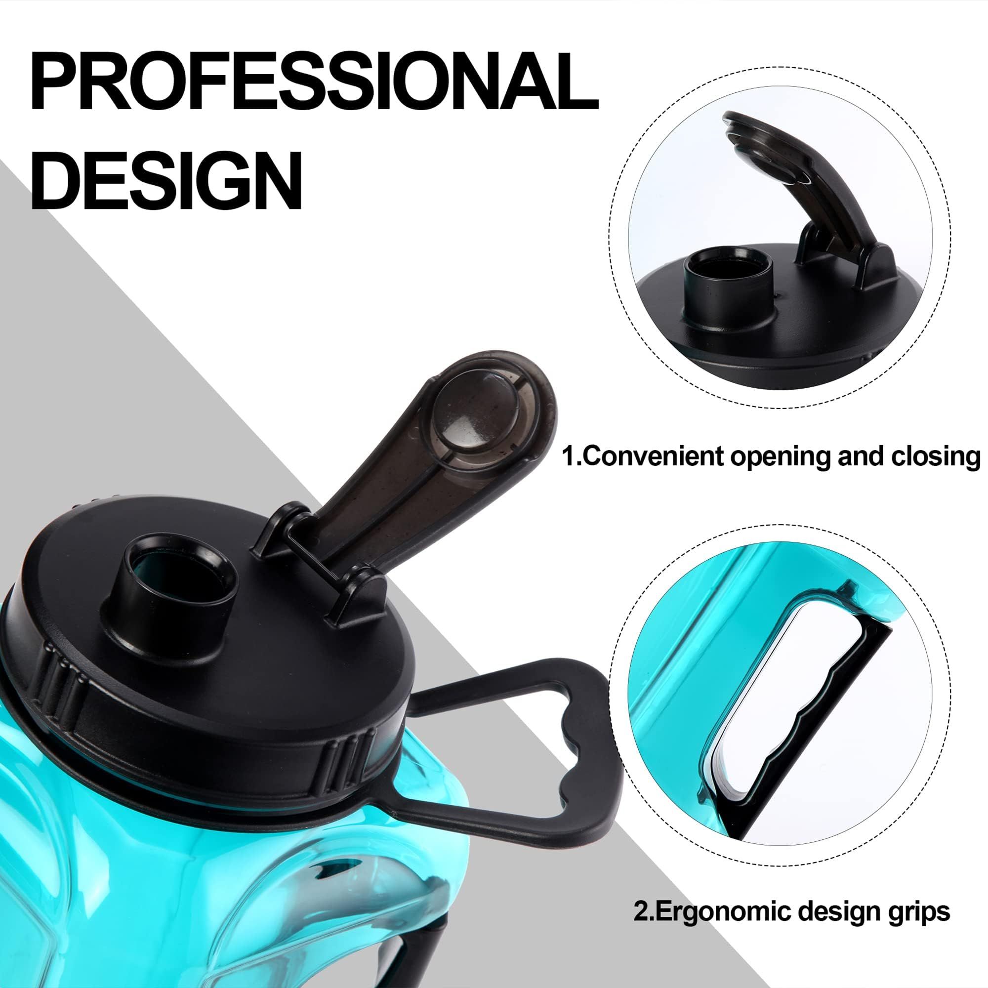large sports water bottle with drinking time tag, free of bisphenol A, reusable, suitable for outdoor use in fitness centers — image 4