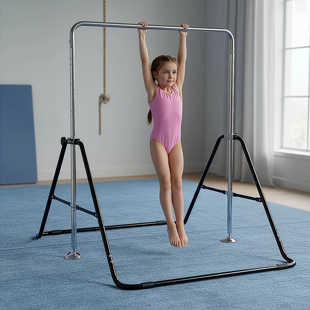 Kids Gymnastics Bars Training Horizontal Bar Monkey Kip Bar Black โ image 6