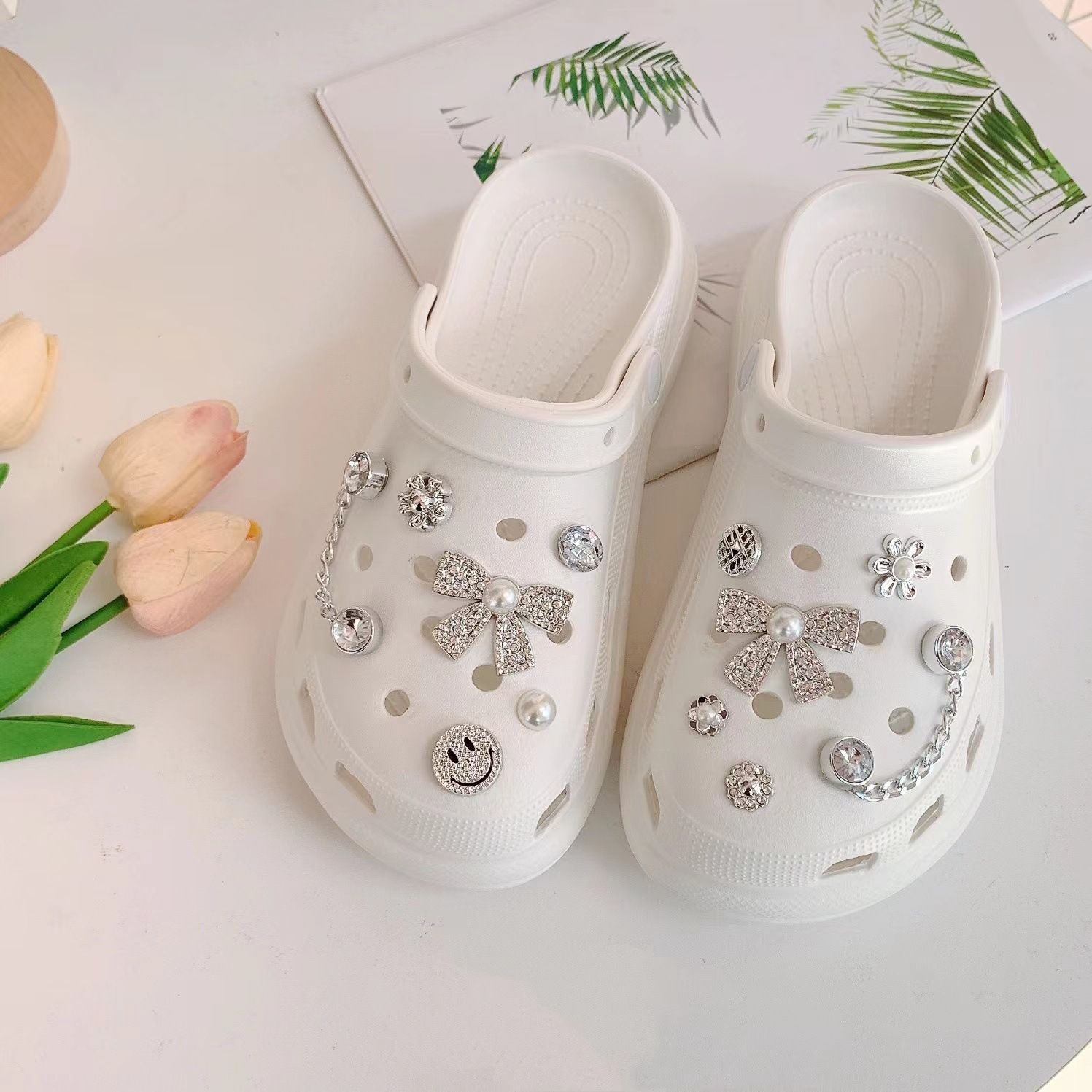 Silver Rhinestone Bling Decoration Charms, Diamond Trend Design Luxury Jewelry Shoe Accessories for Party Favors Birthday Gifts โ image 5
