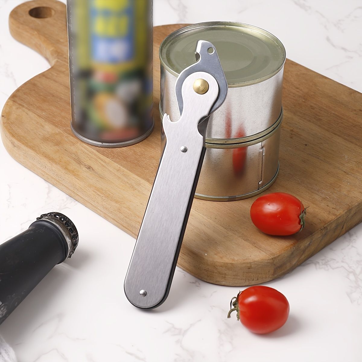 Stainless Steel Manual Can Opener, Fruit Jar & Bottle Cap Twister - Effortless & Convenient Tool 1pc — image 2