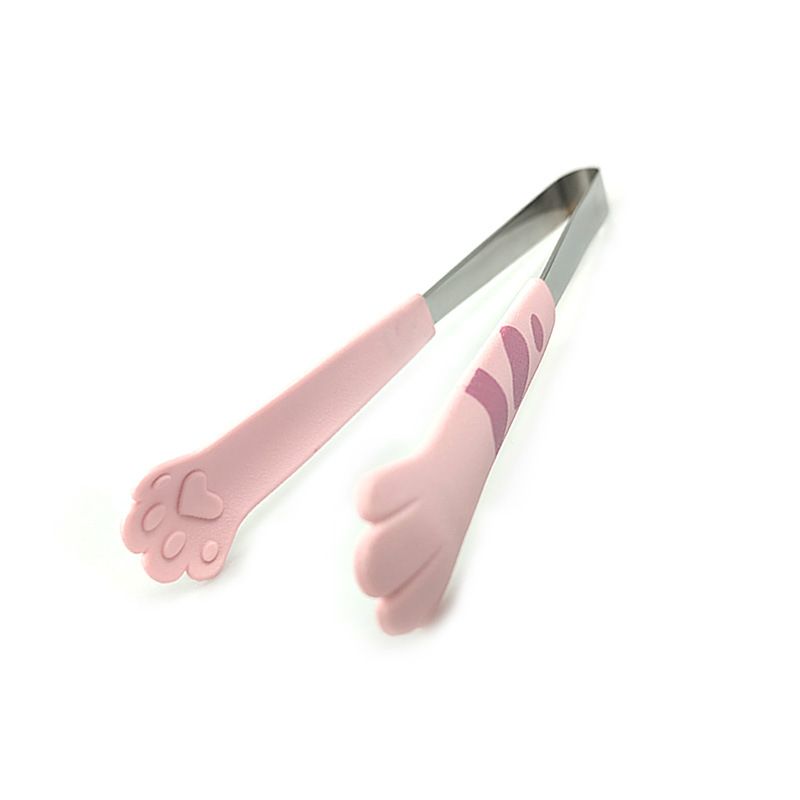 Kitchen Cooking Tong, Cat Tongs Cute Cat Paw Shape Tongs Stainless Steel Serving Tong Small Salad Tong Bread Tong Buffet Tongs